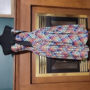 EUC Unique Vintage Golightly Rainbow Madras Plaid Print Swing Dress Size…